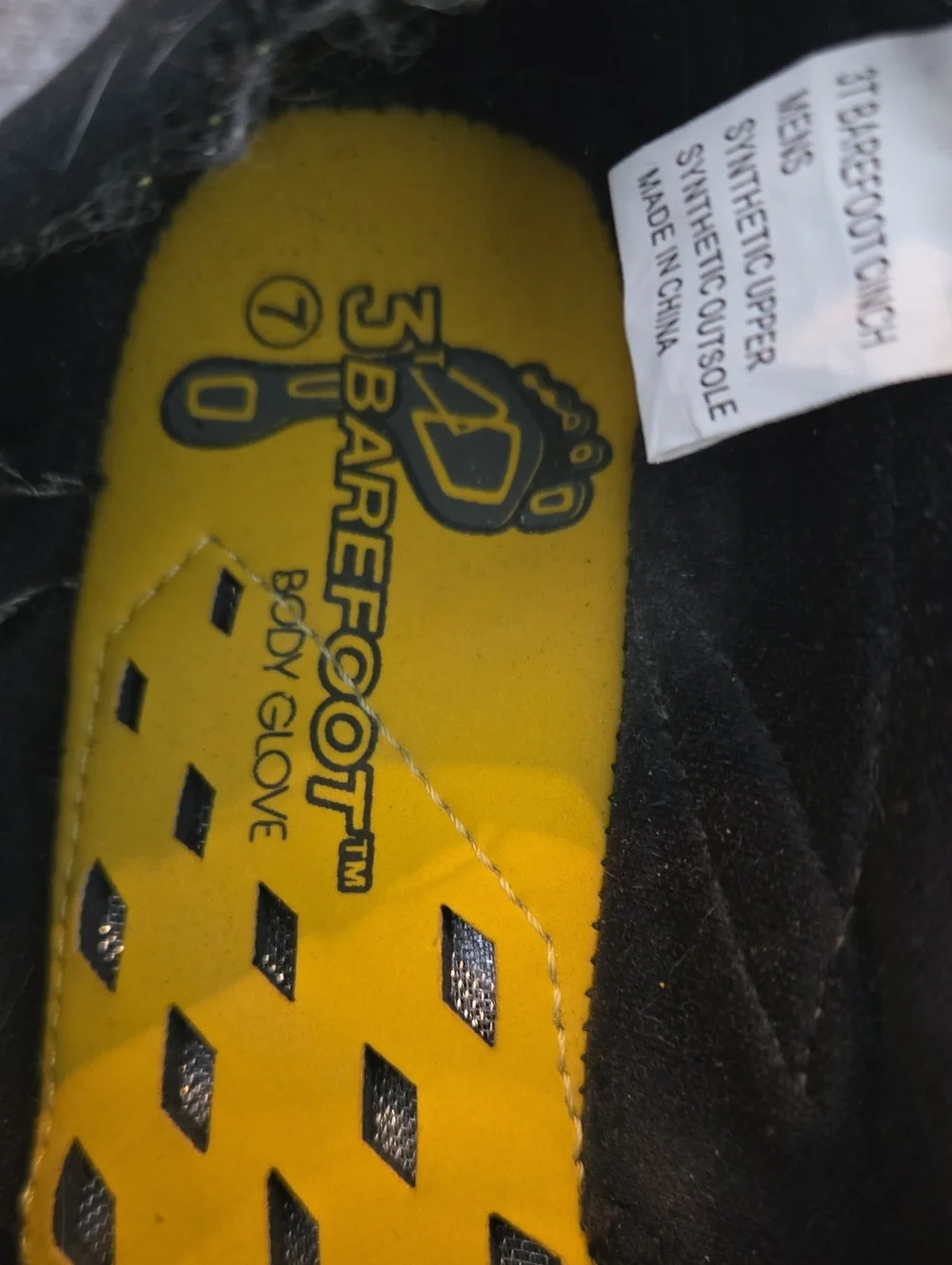 Body Glove Men’s Five-Toe Barefoot Water Shoes in Black and Yellow